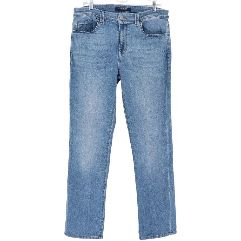 Fidelity Denim Men's Jimmy Posse Slim Straight Jeans Medium Wash Blue Size 34
